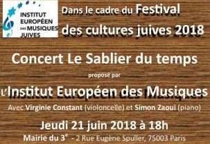 Le Sablier du Temps – Festival des Cultures Juives à Paris